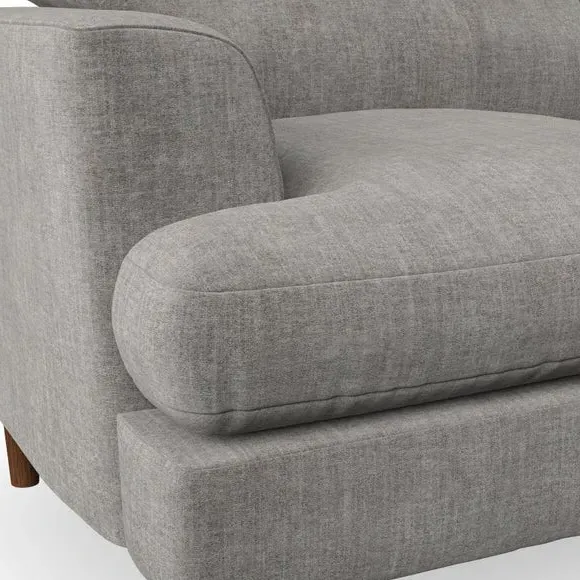 4-Seater Sofa with Button Detail - Grey