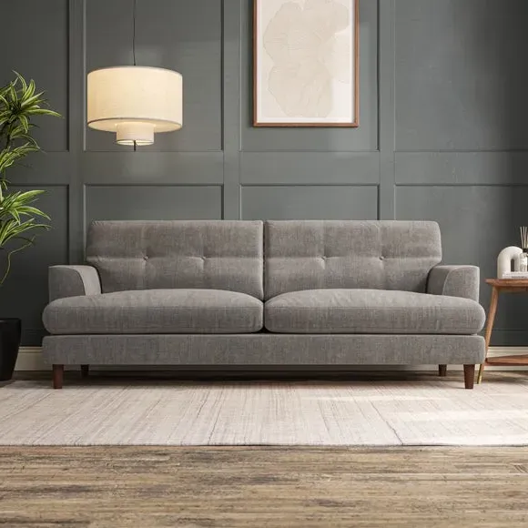 4-Seater Sofa with Button Detail - Grey