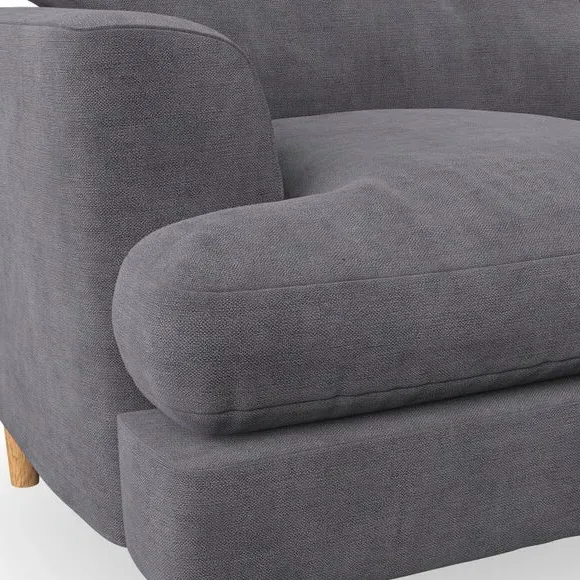 4-Seater Sofa with Button Detail - Grey