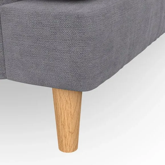 4-Seater Sofa with Button Detail - Grey