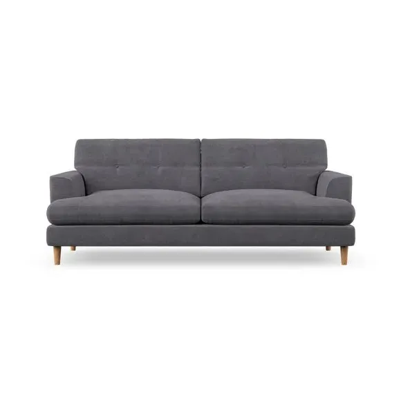 4-Seater Sofa with Button Detail - Grey