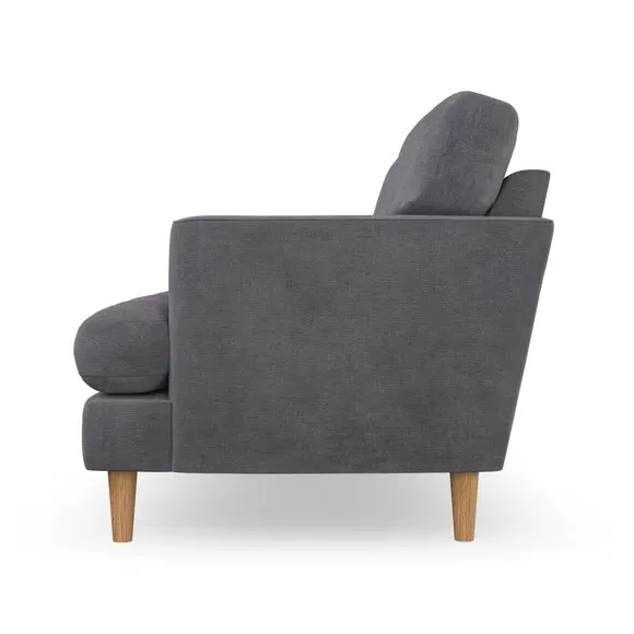 4-Seater Sofa with Button Detail - Grey