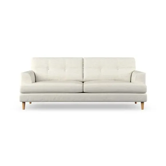 4-Seater Sofa with Button Detail - Ivory