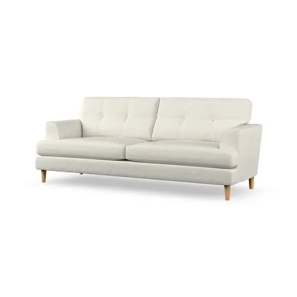 4-Seater Sofa with Button Detail - Ivory