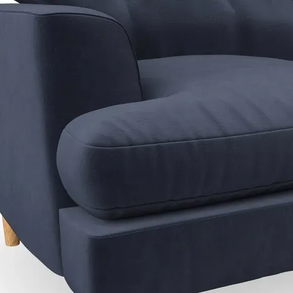 4-Seater Sofa with Button Detail - Navy