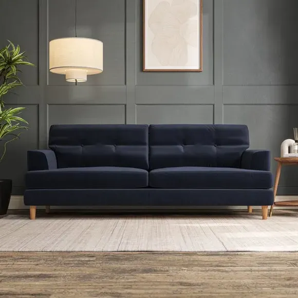 4-Seater Sofa with Button Detail - Navy