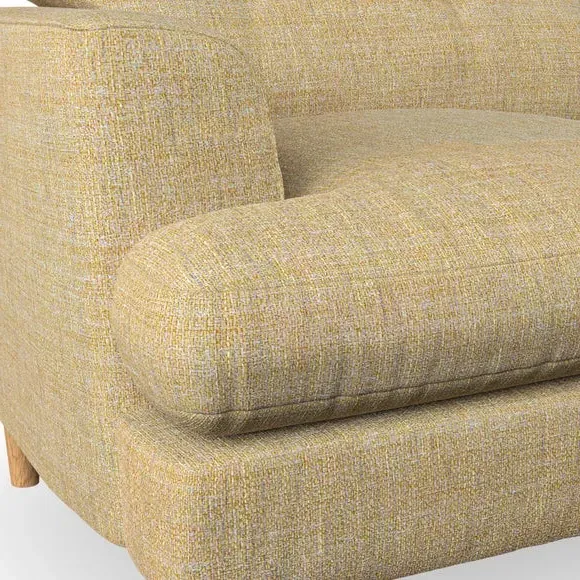 4-Seater Sofa with Button Detail - Ochre