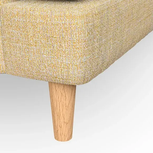 4-Seater Sofa with Button Detail - Ochre