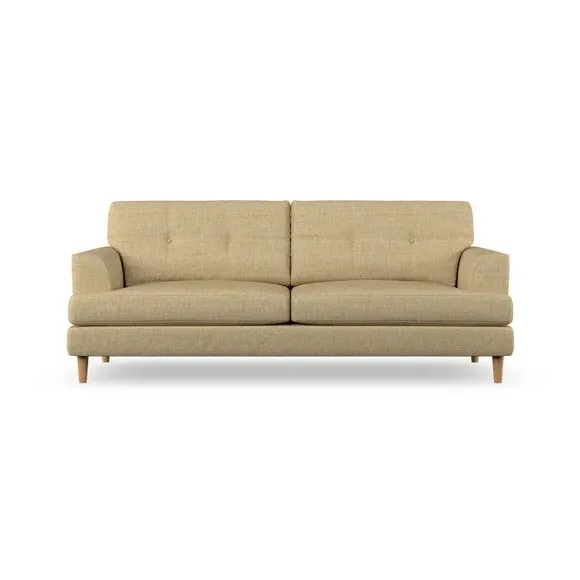 4-Seater Sofa with Button Detail - Ochre