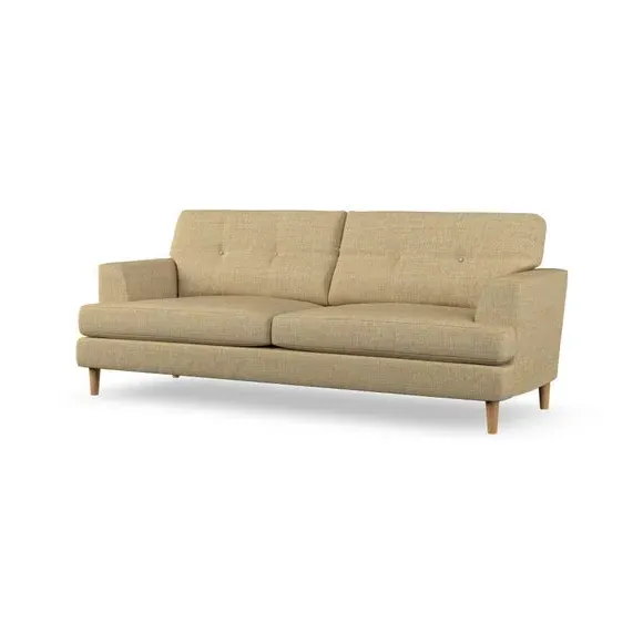4-Seater Sofa with Button Detail - Ochre
