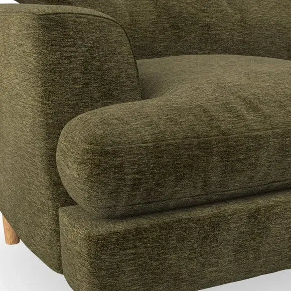 4-Seater Sofa with Button Detail - Olive