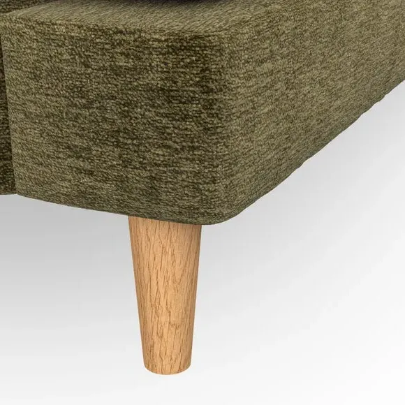 4-Seater Sofa with Button Detail - Olive
