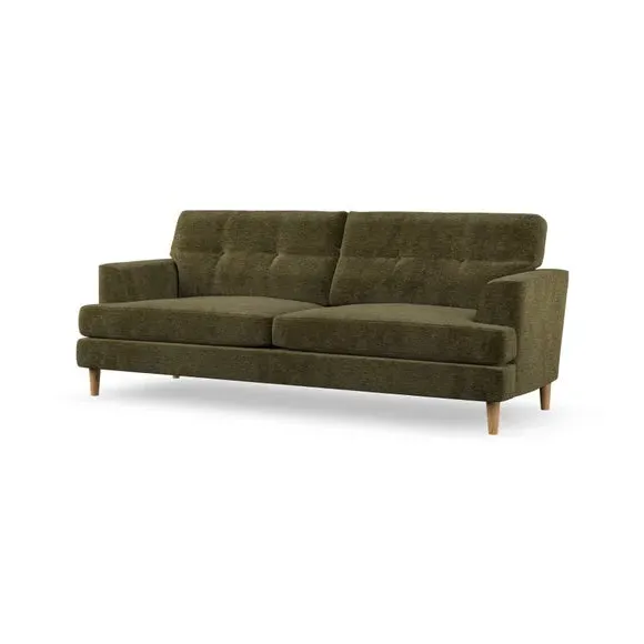 4-Seater Sofa with Button Detail - Olive
