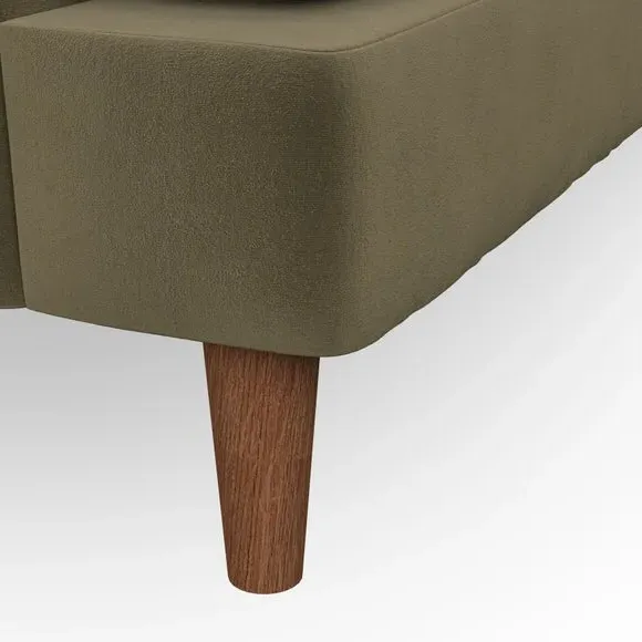 4-Seater Sofa with Button Detail - Olive