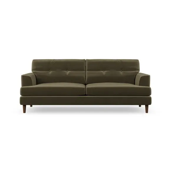 4-Seater Sofa with Button Detail - Olive