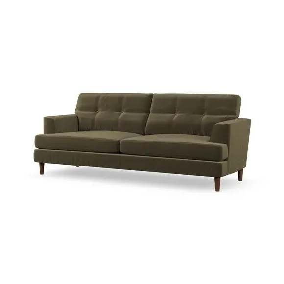 4-Seater Sofa with Button Detail - Olive