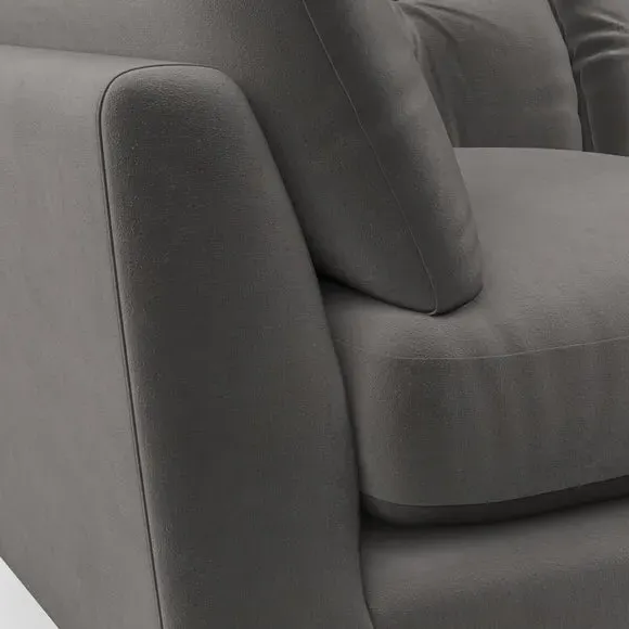 4-Seater Sofa with Button Details - Charcoal