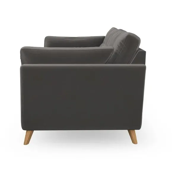 4-Seater Sofa with Button Details - Charcoal