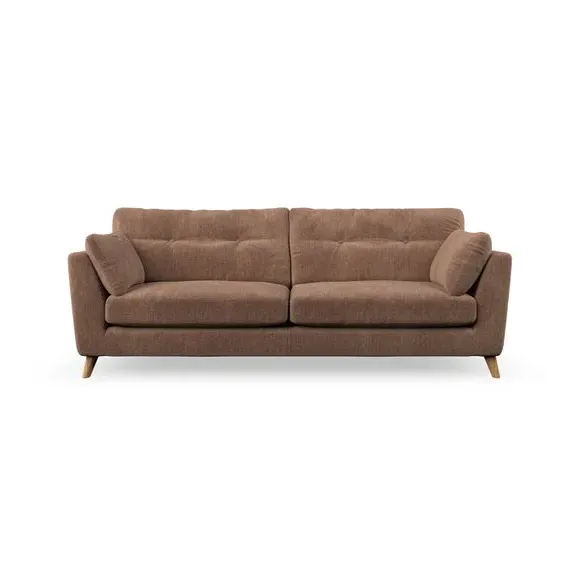 4-Seater Sofa with Button Details - Clay