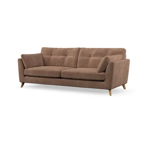 4-Seater Sofa with Button Details - Clay