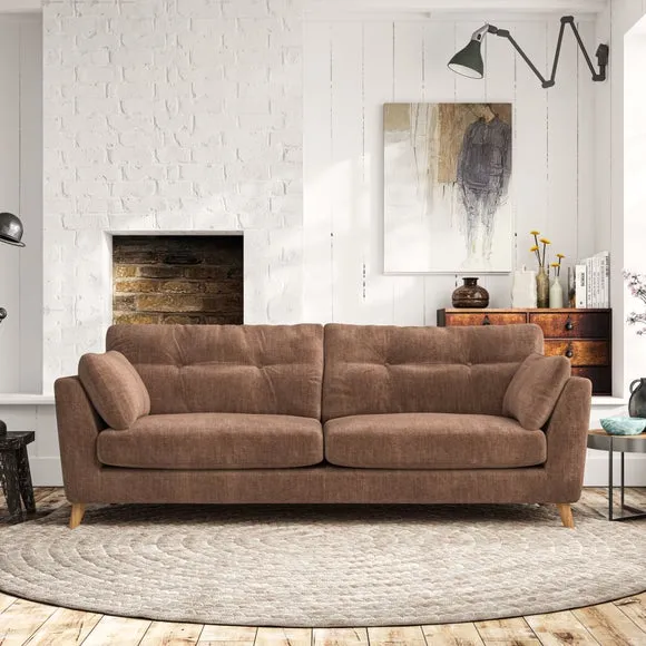 4-Seater Sofa with Button Details - Clay