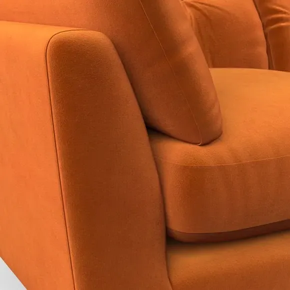 4-Seater Sofa with Button Details - Ginger