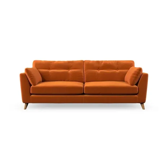 4-Seater Sofa with Button Details - Ginger