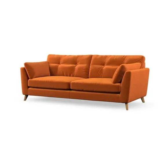 4-Seater Sofa with Button Details - Ginger