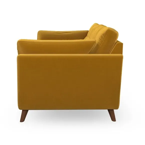 4-Seater Sofa with Button Details - Gold