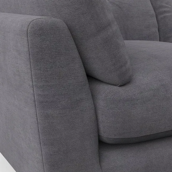 4-Seater Sofa with Button Details - Grey
