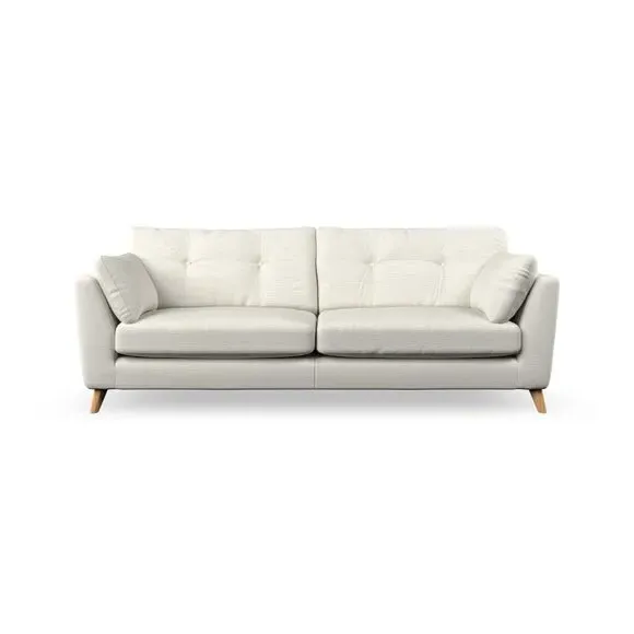 4-Seater Sofa with Button Details - Ivory