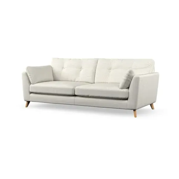 4-Seater Sofa with Button Details - Ivory
