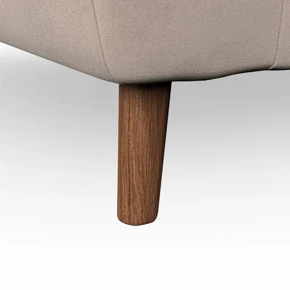 4-Seater Sofa with Button Details - Natural