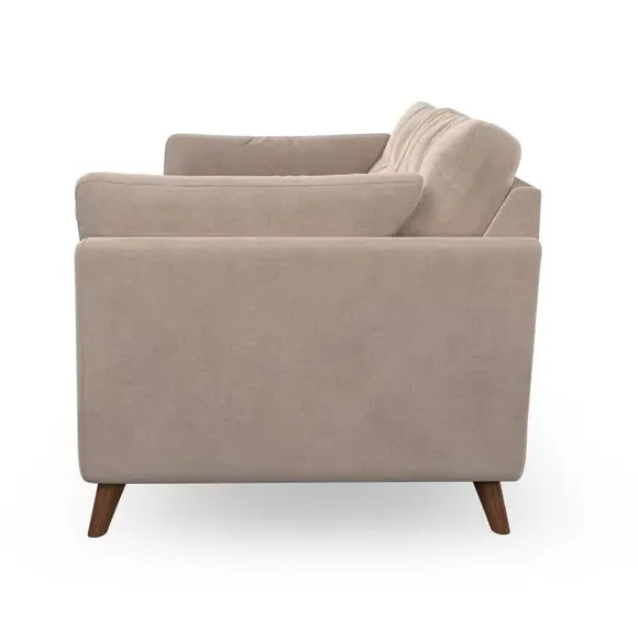 4-Seater Sofa with Button Details - Natural