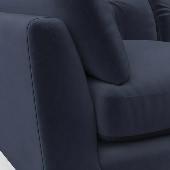 4-Seater Sofa with Button Details - Navy