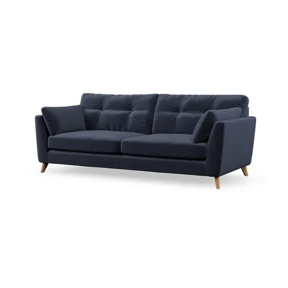 4-Seater Sofa with Button Details - Navy