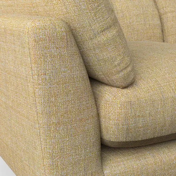4-Seater Sofa with Button Details - Ochre