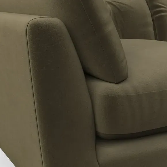 4-Seater Sofa with Button Details - Olive