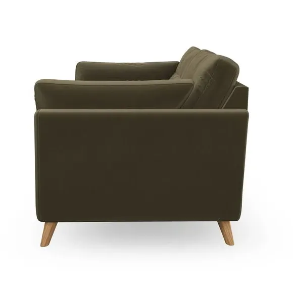 4-Seater Sofa with Button Details - Olive