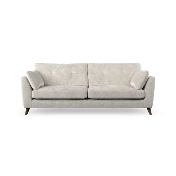 4-Seater Sofa with Button Details - White