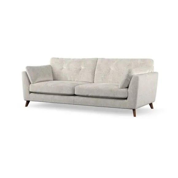 4-Seater Sofa with Button Details - White