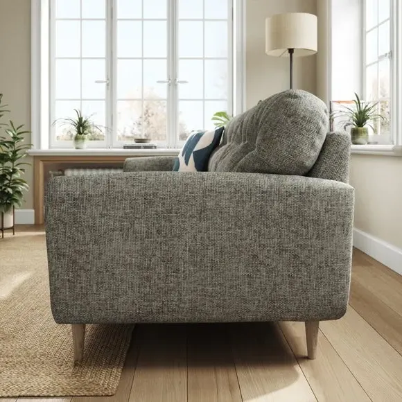 4-Seater Sofa with Buttoned Back - Charcoal