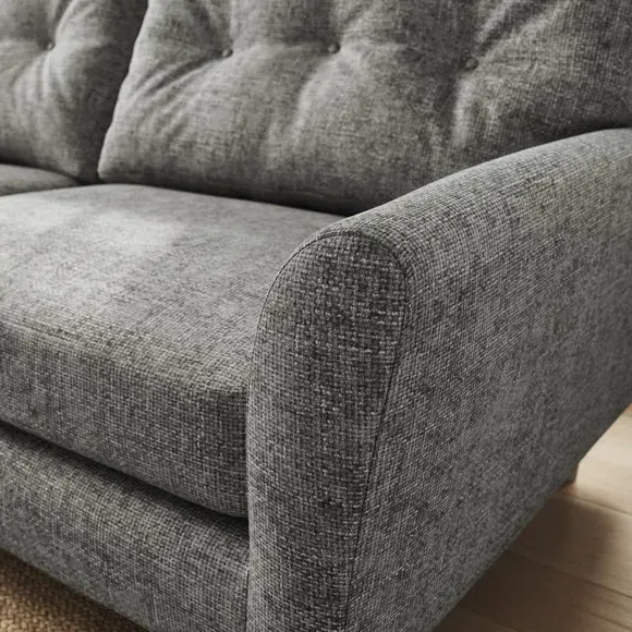 4-Seater Sofa with Buttoned Back - Charcoal