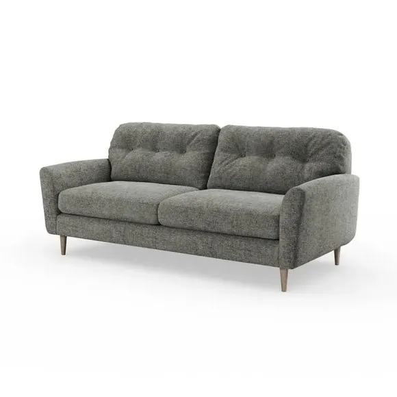 4-Seater Sofa with Buttoned Back - Charcoal