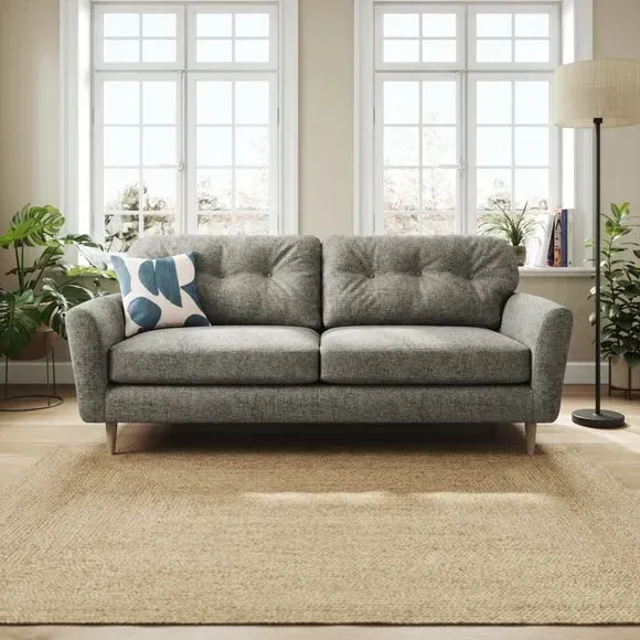 4-Seater Sofa with Buttoned Back - Charcoal image