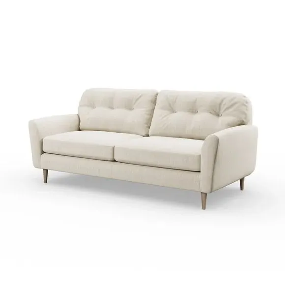 4-Seater Sofa with Buttoned Back - Ivory