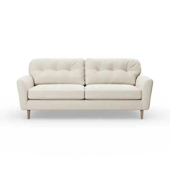 4-Seater Sofa with Buttoned Back - Ivory