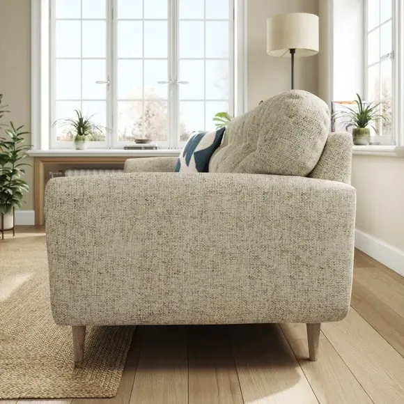 4-Seater Sofa with Buttoned Back - Mushroom