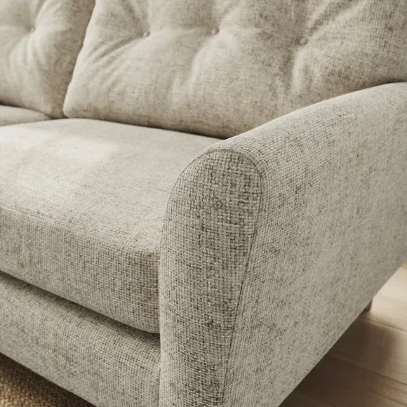 4-Seater Sofa with Buttoned Back - Mushroom
