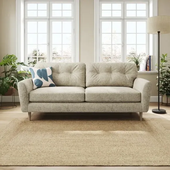 4-Seater Sofa with Buttoned Back - Mushroom